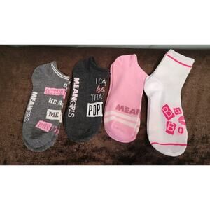 Mean Girls Socks Lot of 4 Pairs Novelty Movie Quote Ankle Crew NWOT